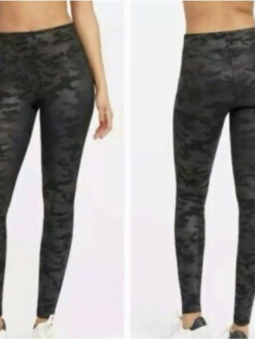 Spanx • NWT $110 USD High-Waist Black Camo Leggings - faux leather